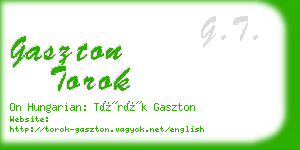 gaszton torok business card